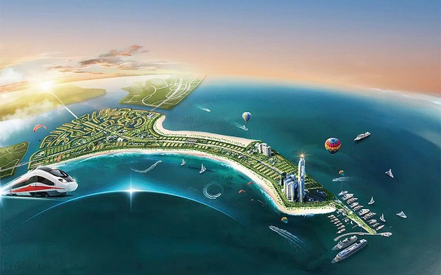 Phối cảnh hiện đại của Vinhomes Green Paradise, đô thị du lịch biển sôi động hàng đầu châu Á trong tương lai.