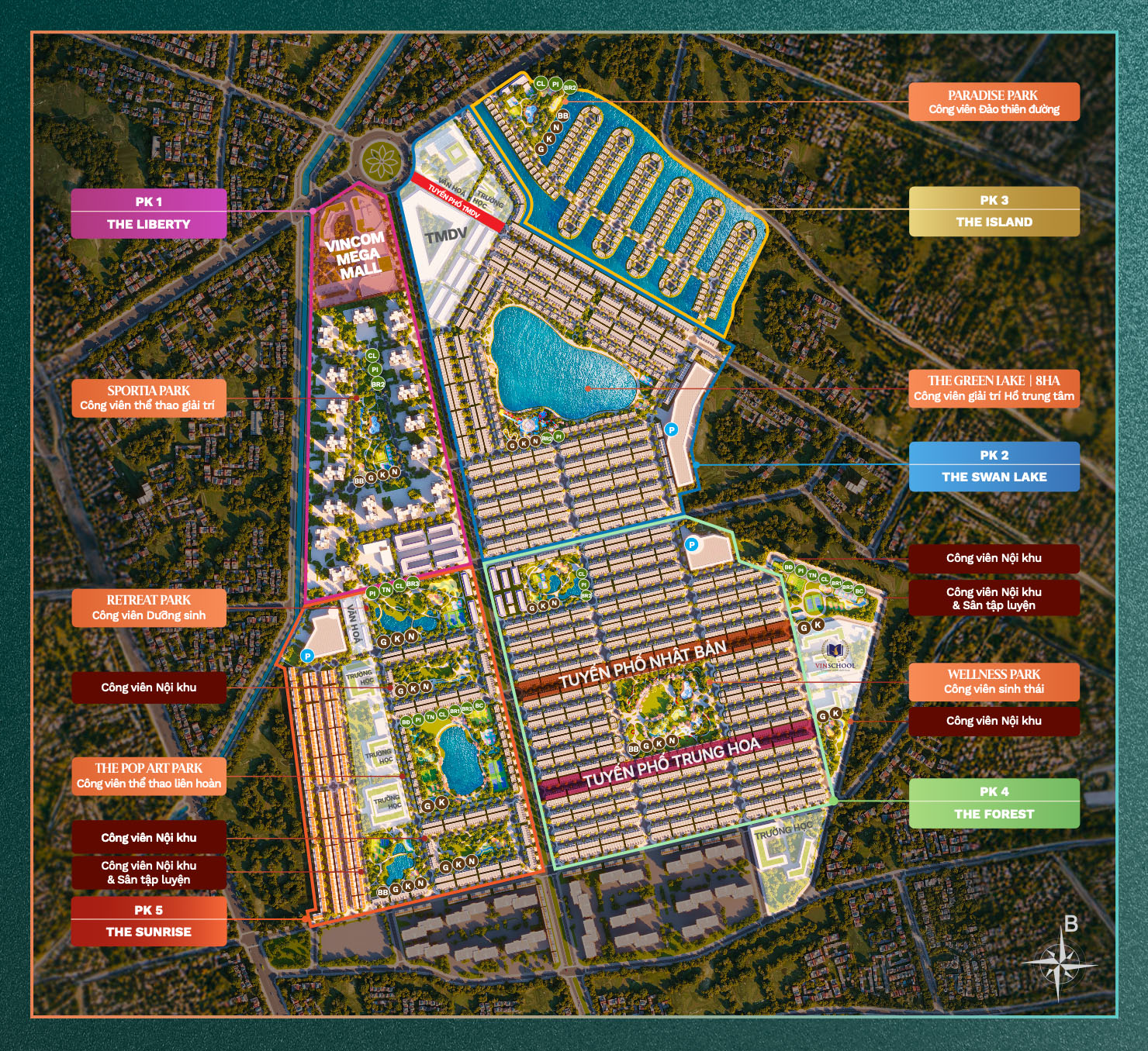 Mặt bằng Vinhomes Green City Hậu Nghĩa Đức Hoà Long An