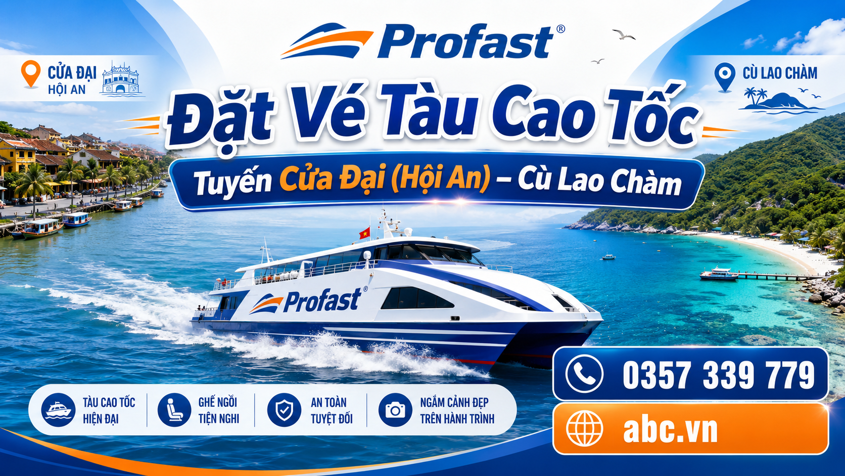 >Đặt Vé Tàu Cao Tốc Tuyến Cửa Đại (Hội An) – Cù Lao Chàm