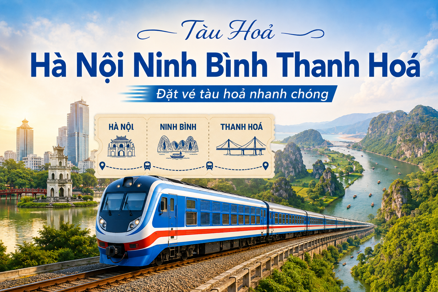 >Tàu Hoả Hà Nội Ninh Bình Thanh Hoá