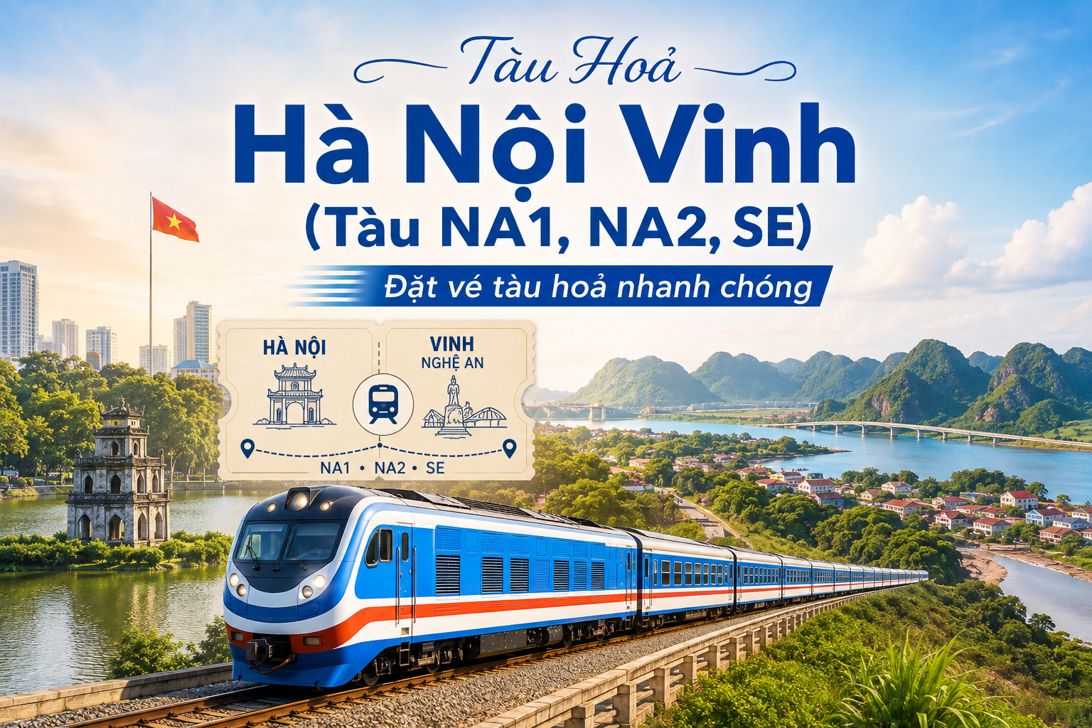 >Tàu Hoả Hà Nội Vinh (Tàu NA1, NA2, SE)