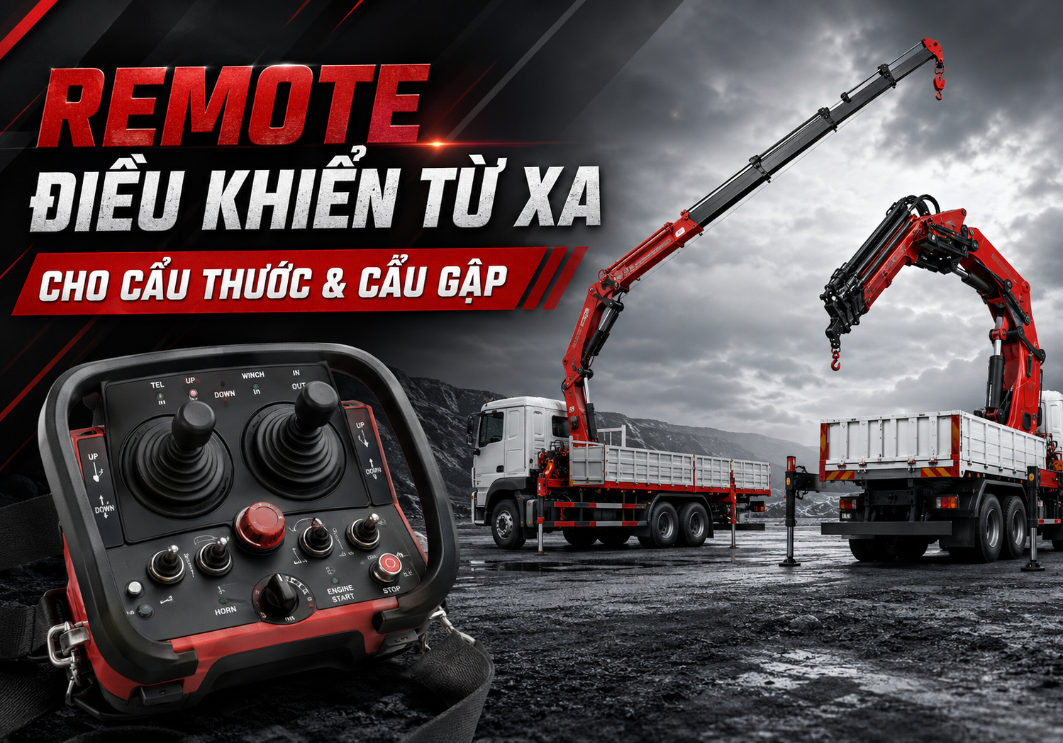 Remote điều khiển từ xa cho cẩu thước & cẩu gập