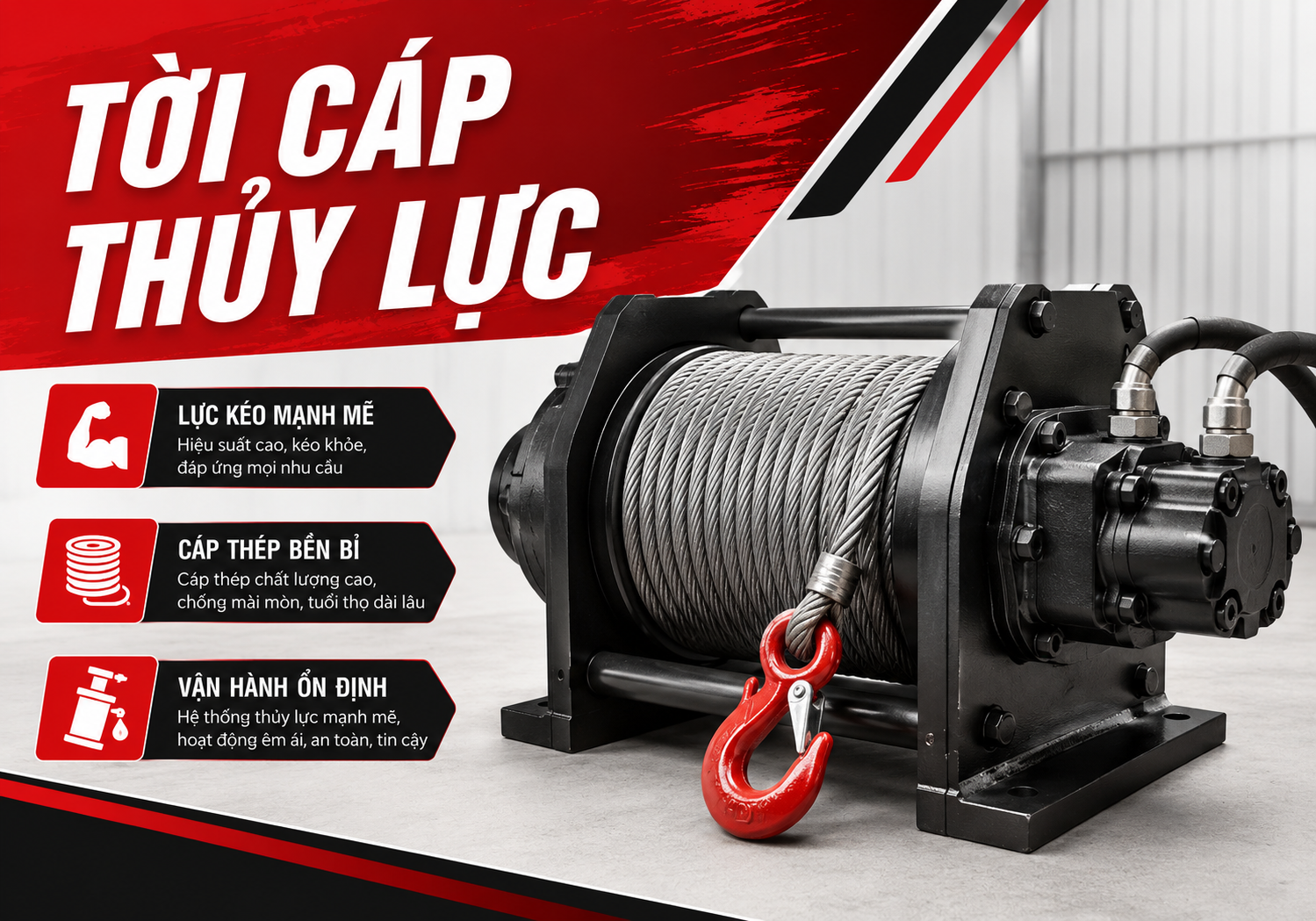 Tời Cáp Thủy Lực