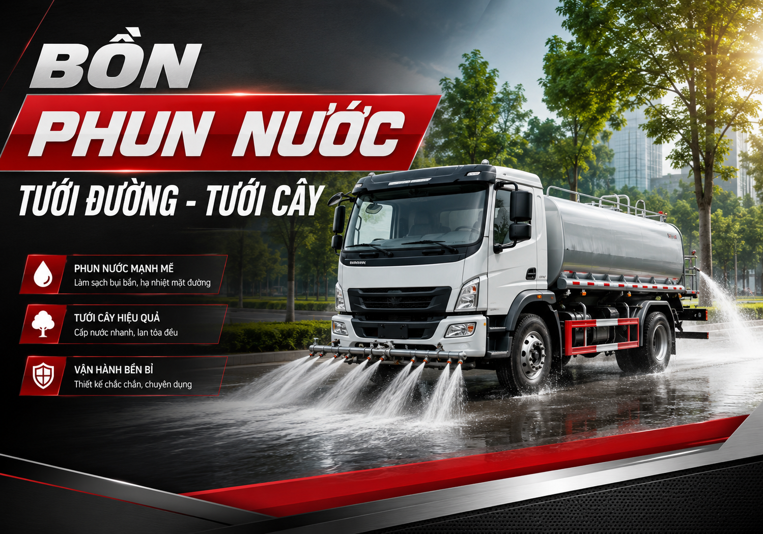 Bồn Phun Nước Tưới Đường - Tưới Cây