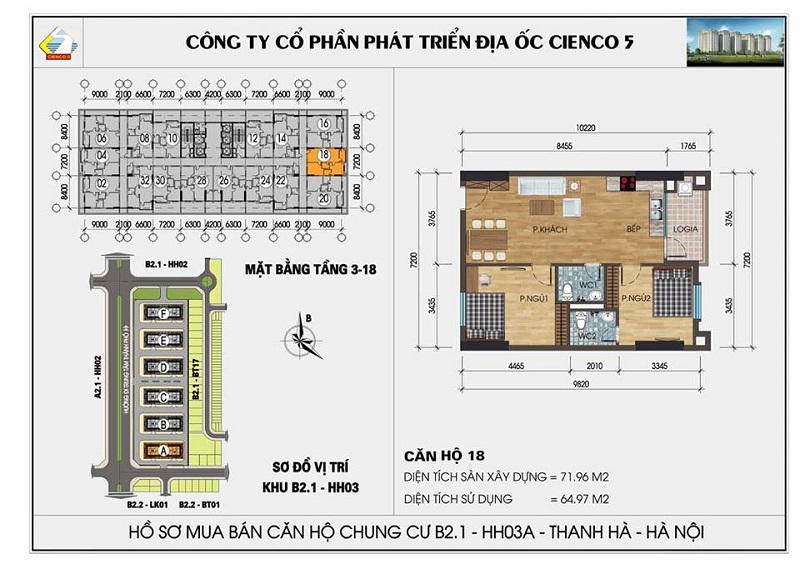 Mặt bằng Chung Cư Thanh Hà