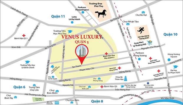 Vị trí dự án Venus Luxury Quận 5