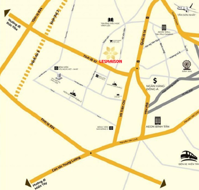 Vị trí dự án Khu dân cư Les Maison